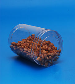Transparent Airtight Plastic Jars Cylindrical Shape Food Grade Material