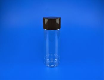 Black Cover Clear Pet Jars , High Durability Transparent Plastic Big Jar