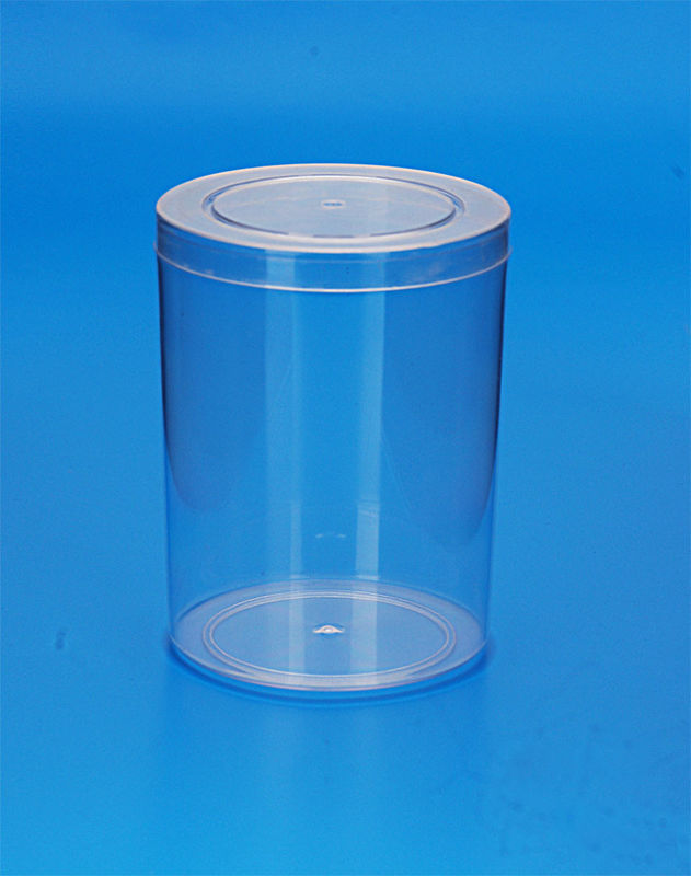 Transparent Airtight Plastic Jars Cylindrical Shape Food Grade Material